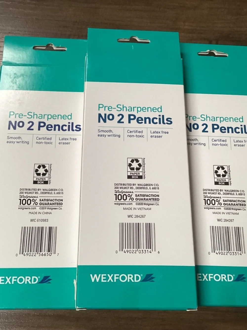 Wexford No. 2 pre-sharpened pencils bundle New 3-pack Total 60 pencils
